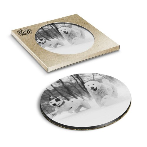 Boxed round coasters - x, bw