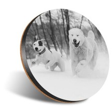 1 x Round 12cm Coaster - BW -