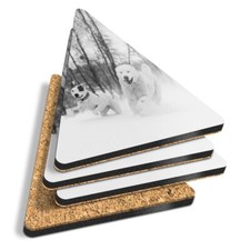 4x Triangle Coasters - BW -