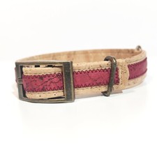 Dog Collar in Beige and Red