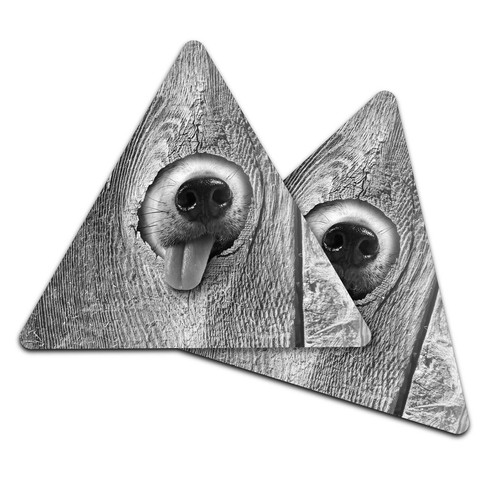 Triangle coaster dog - triangle, bw